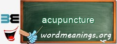 WordMeaning blackboard for acupuncture